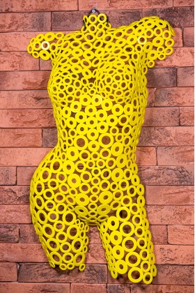 Манекен жіночий арт - деко з металевих шайб Georgia 01603 жовтий