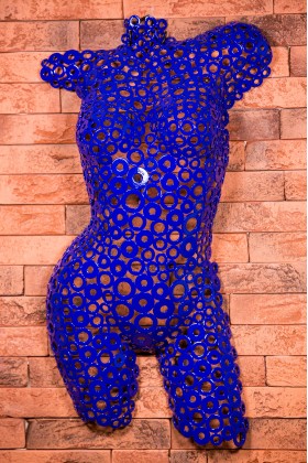 Манекен женский арт - деко из металлических шайб Georgia 01603 синий